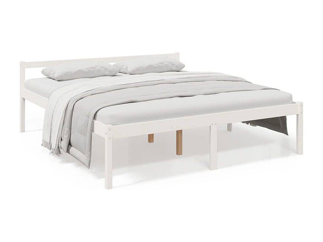 Estrutura de cama 200x200 cm pinho maciço branco