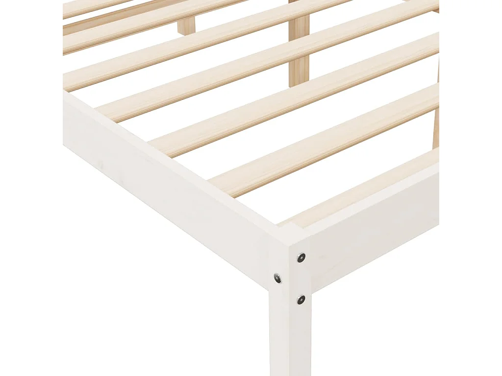 Estrutura de cama 200x200 cm pinho maciço branco