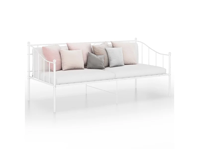 Estructura de sofá cama de metal blanco 90x200 cm
