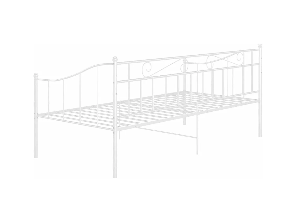 Cadre de canapé-lit Blanc Métal 90x200 cm