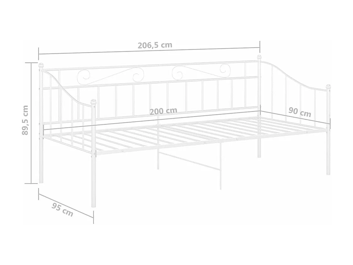 Sofá-cama 90x200 cm metal branco