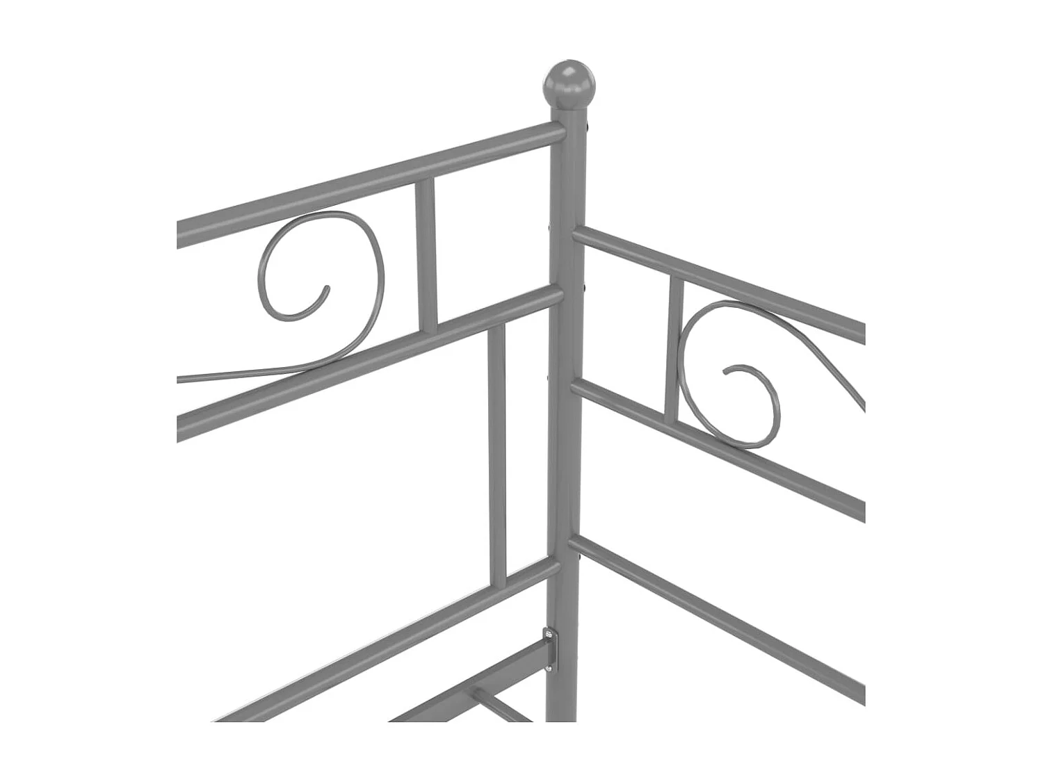 Estructura de sofá cama extraíble de metal gris 90x200 cm