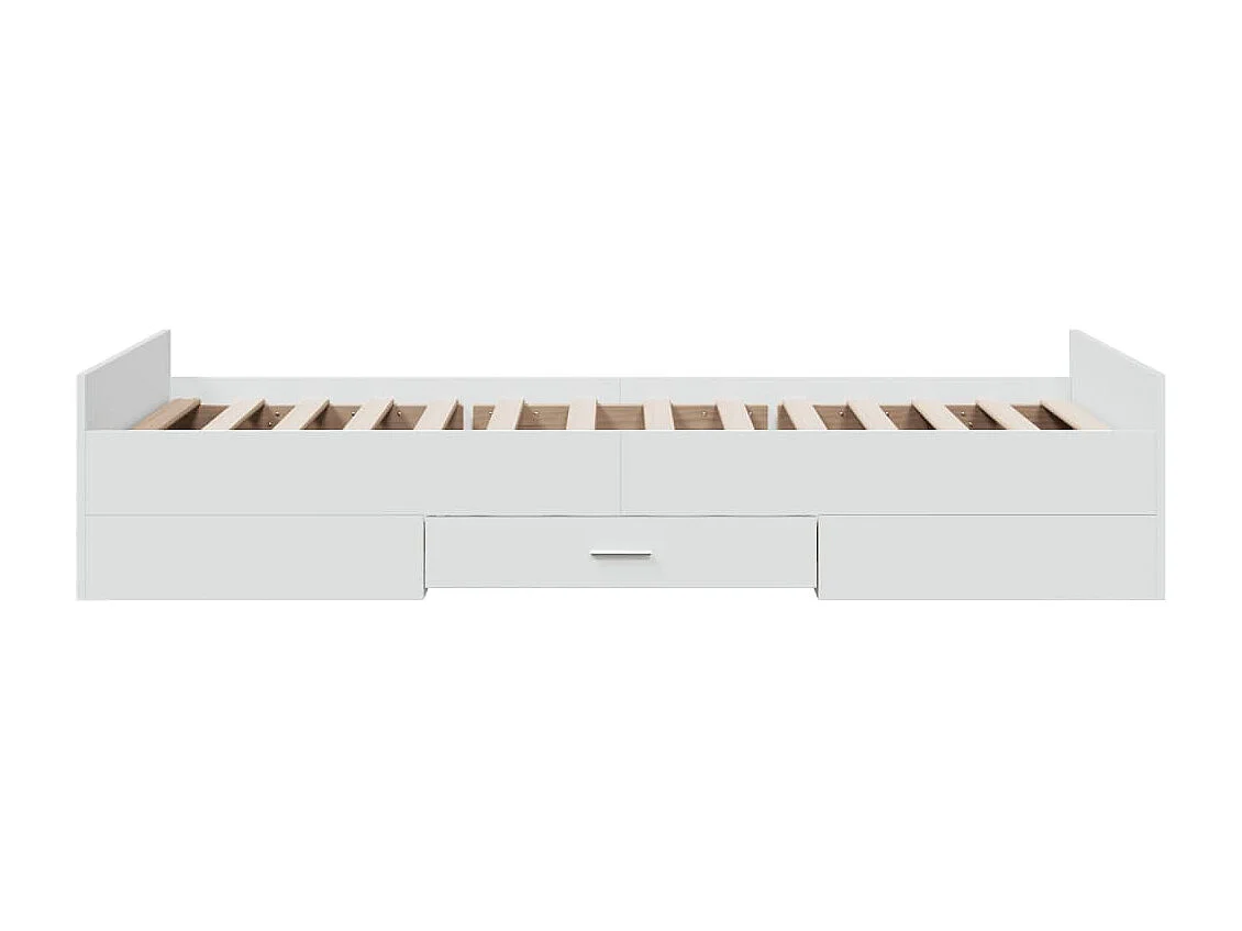 Cama con cajones madera de ingeniería blanca 190x190 cm