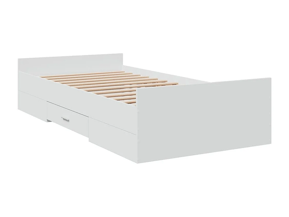 Cama con cajones madera de ingeniería blanca 190x190 cm