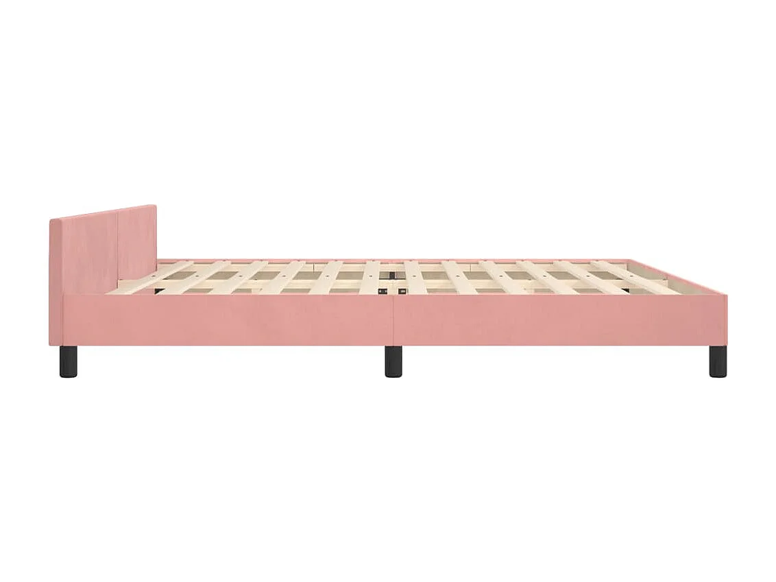 Estrutura de cama c/ cabeceira 200x200 cm veludo rosa