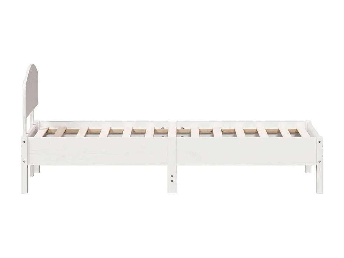 Estructura de cama con cabecero madera pino blanco 90x190 cm