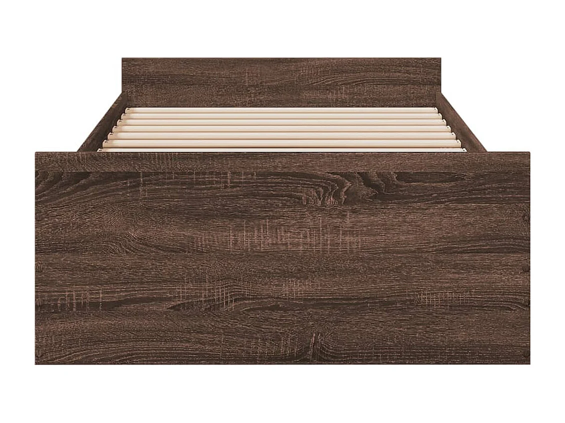 Cadre de lit et tiroirs chêne marron 100x200 cm bois ingénierie