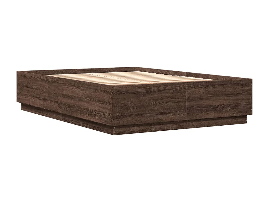 Estructura de cama madera de ingeniería marrón roble 120x200 cm