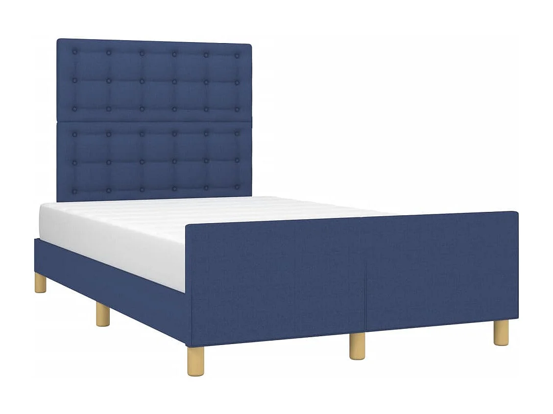 Estrutura de cama com cabeceira 120x190 cm tecido azul
