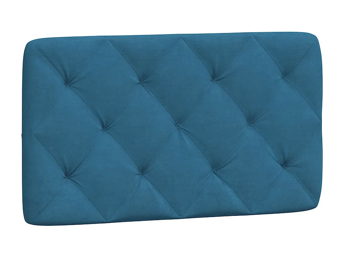 Estructura cama con cabecero terciopelo azul 90x190 cm