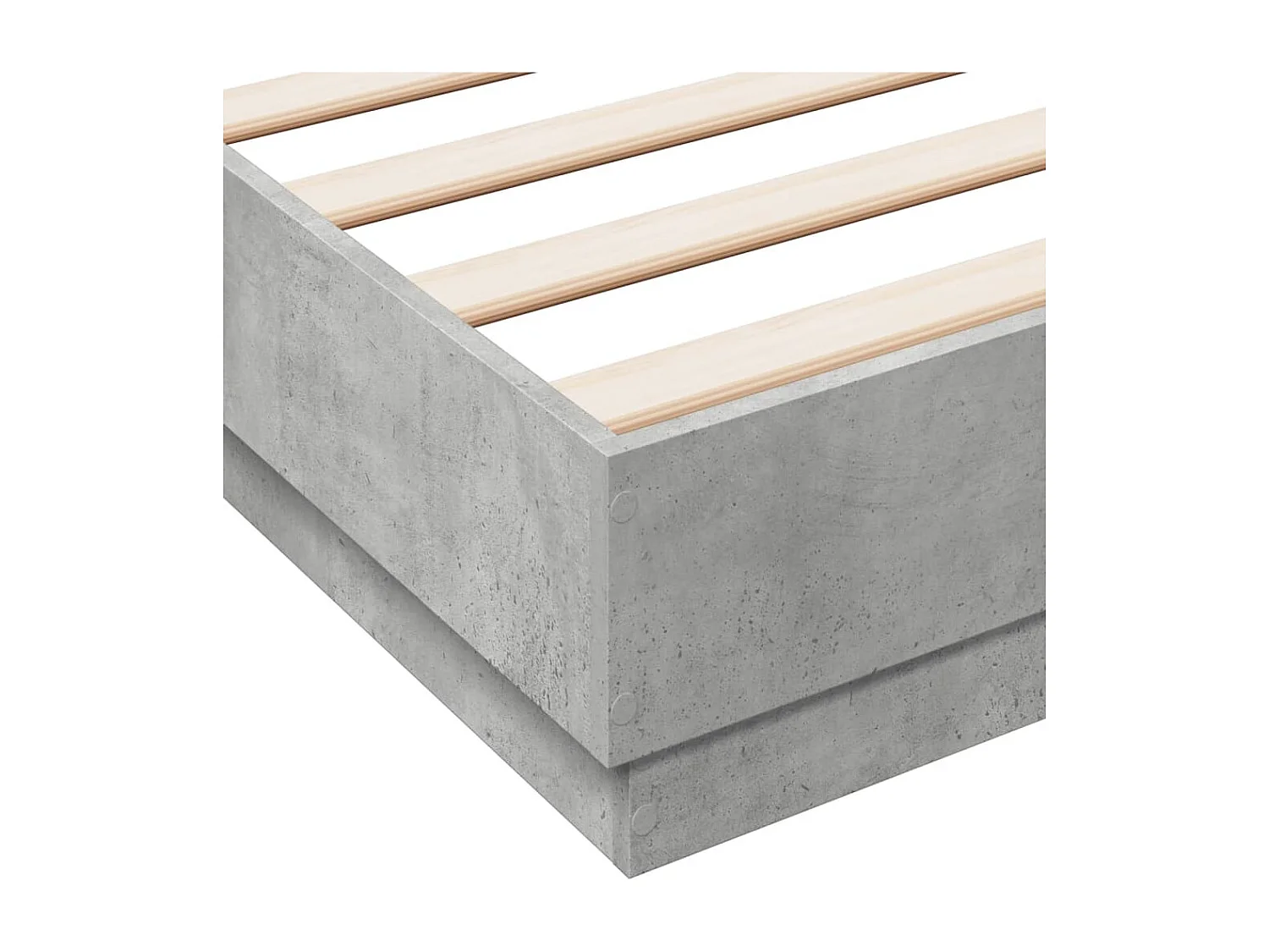 Cadre de lit gris béton 150x200 cm bois d'ingénierie