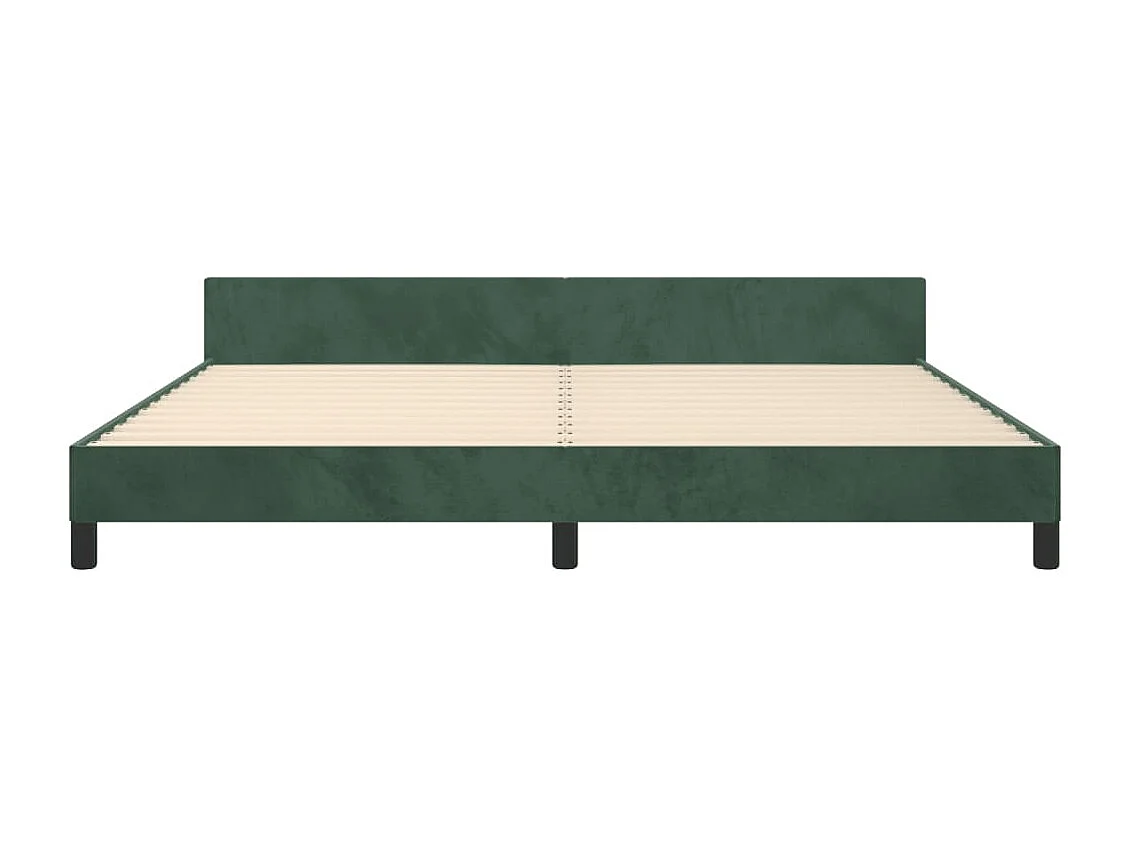 Estrutura de cama c/ cabeceira 200x200 cm veludo verde-escuro