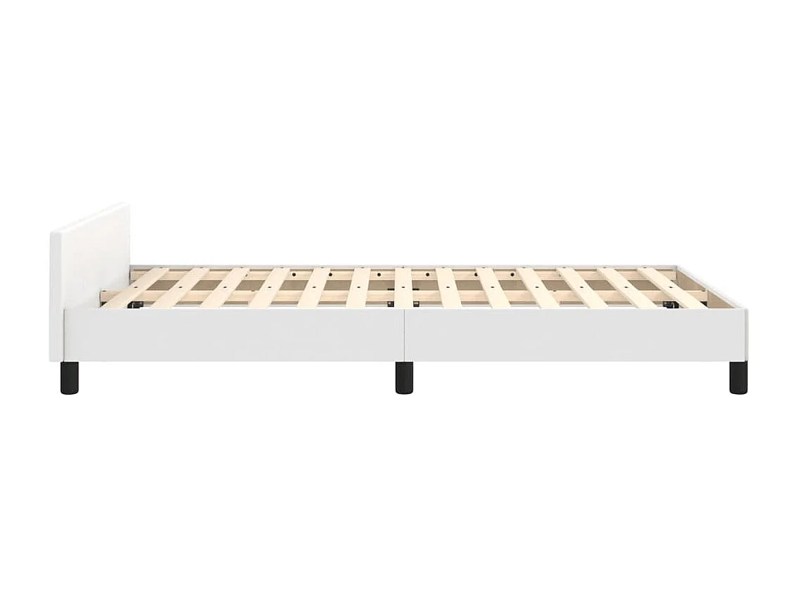 Estrutura cama c/ cabeceira 120x190 cm couro artificial branco
