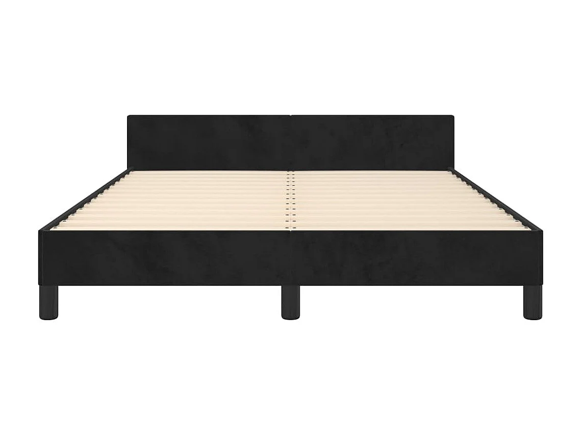 Estrutura de cama c/ cabeceira 140x190 cm veludo preto