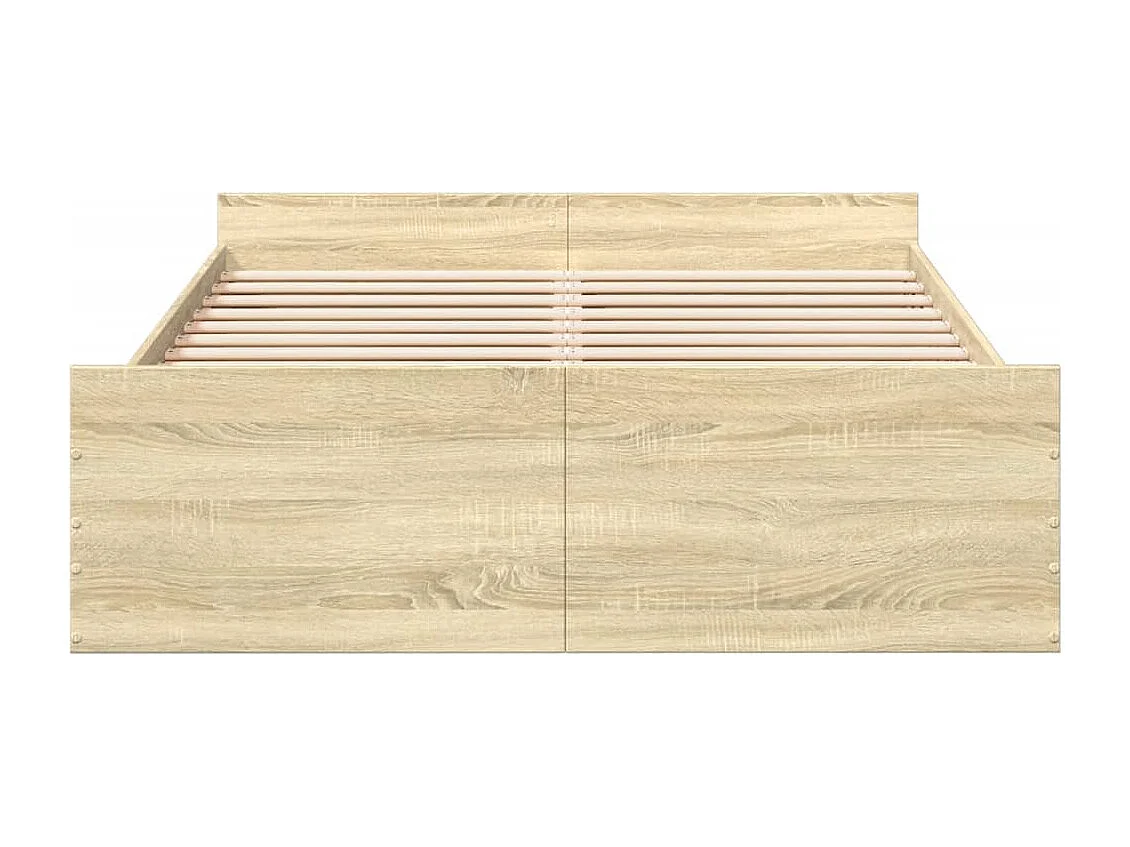 Estrutura de cama c/ gavetas derivados madeira carvalho sonoma