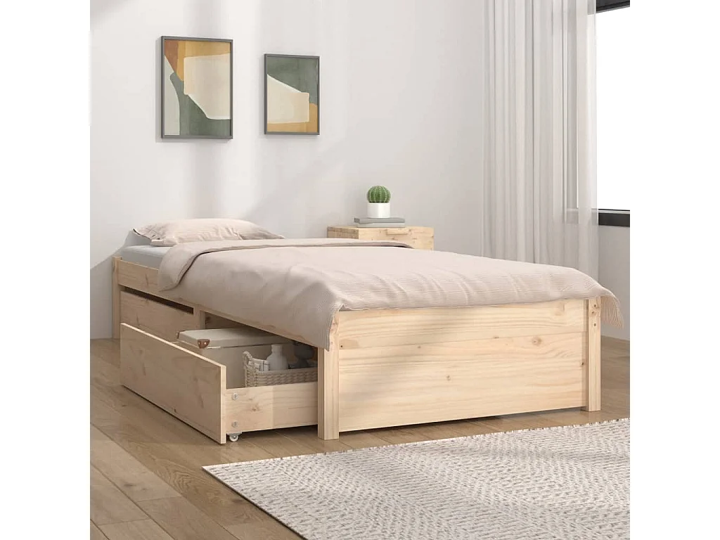 Estructura de cama con cajones 90x190 cm