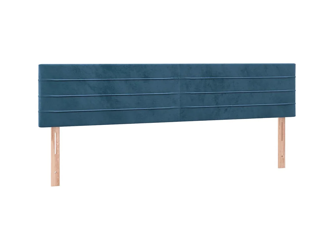 Cadre de lit avec tête de lit bleu foncé 120x190 cm velours