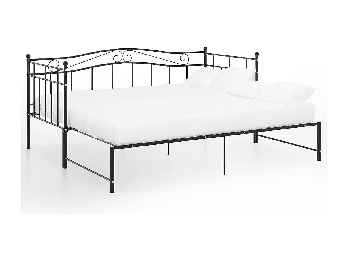 Estrutura sofá-cama de puxar 90x200 cm metal preto