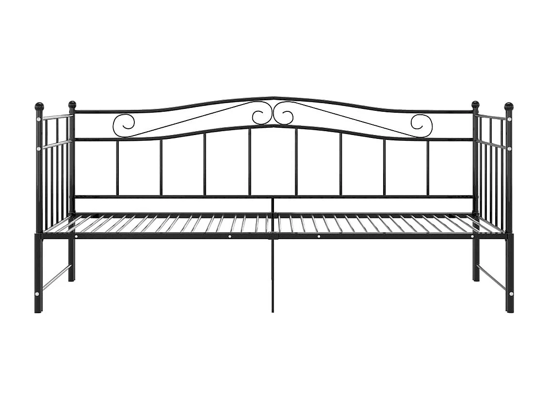 Estrutura sofá-cama de puxar 90x200 cm metal preto