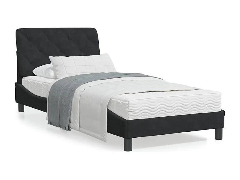 Estructura de cama con luces LED terciopelo negro 80x200 cm