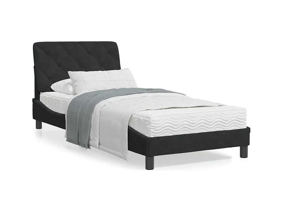 Estrutura de cama c/ luzes LED 80x200 cm veludo preto