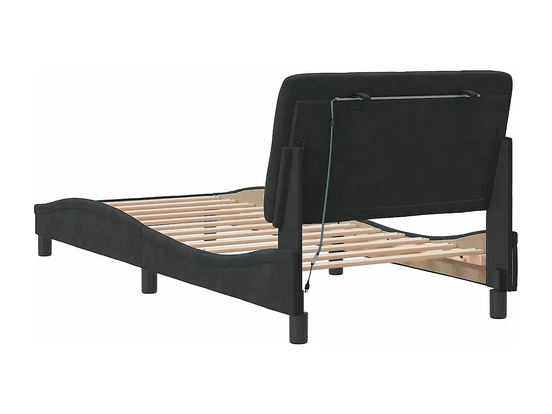 Estrutura de cama c/ luzes LED 80x200 cm veludo preto