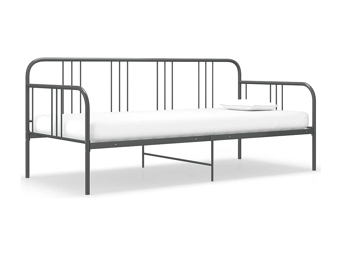 Estructura de sofá cama de metal gris 90x200 cm