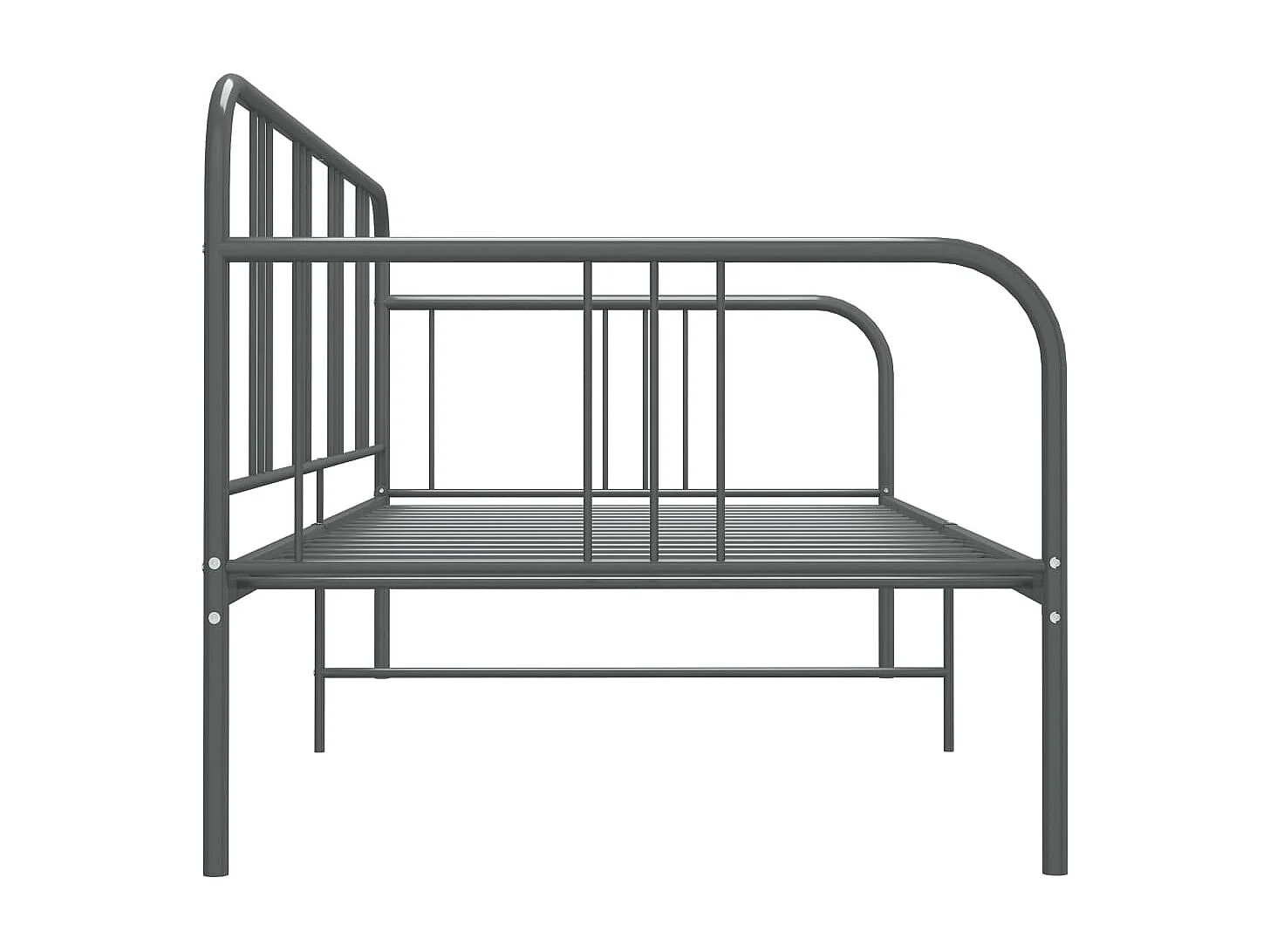 Estructura de sofá cama de metal gris 90x200 cm
