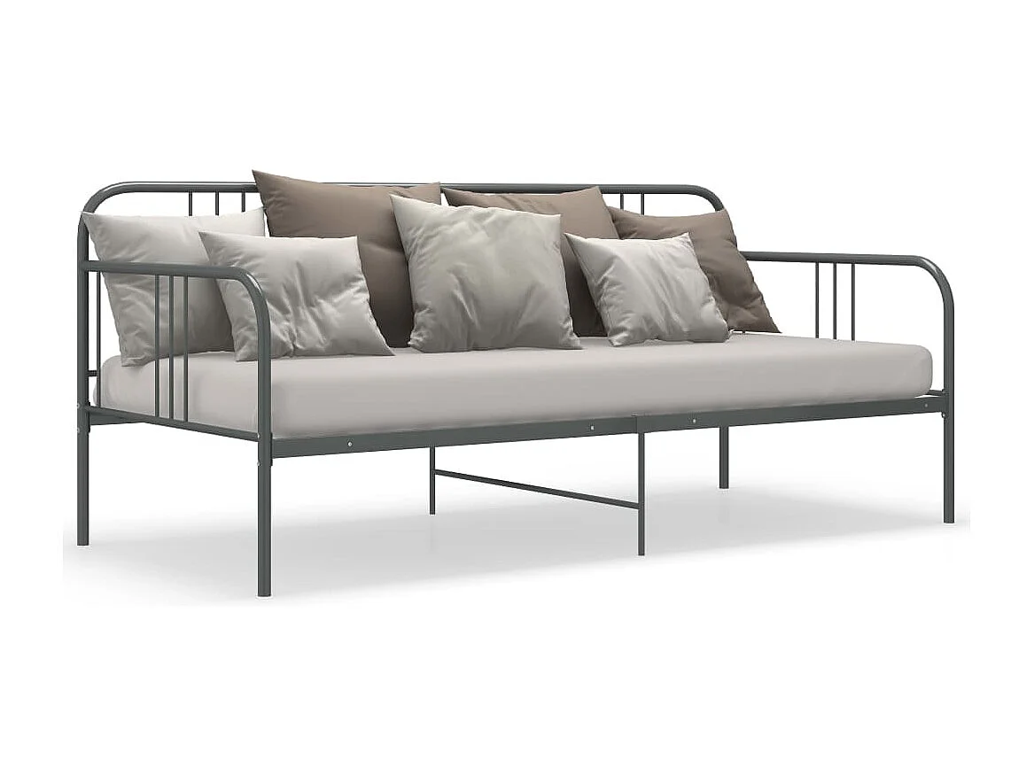 Estructura de sofá cama de metal gris 90x200 cm
