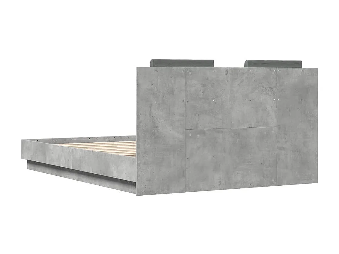 Cama con cabecero madera de ingeniería gris hormigón 120x190 cm