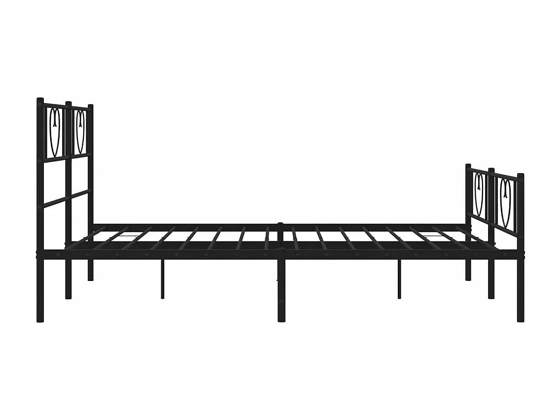 Estrutura de cama com cabeceira e pés 140x190 cm metal preto