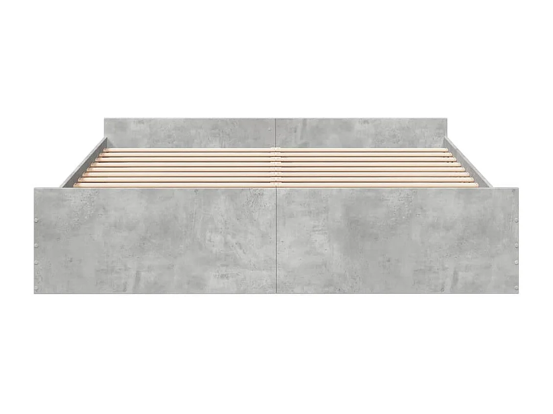 Cama con cajones madera ingeniería gris hormigón 180x200 cm