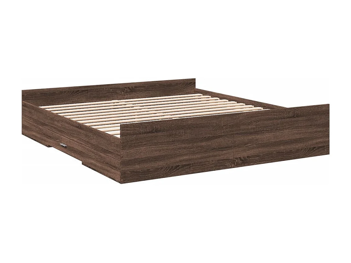 Estrutura cama c/ gavetas derivados madeira carvalho castanho