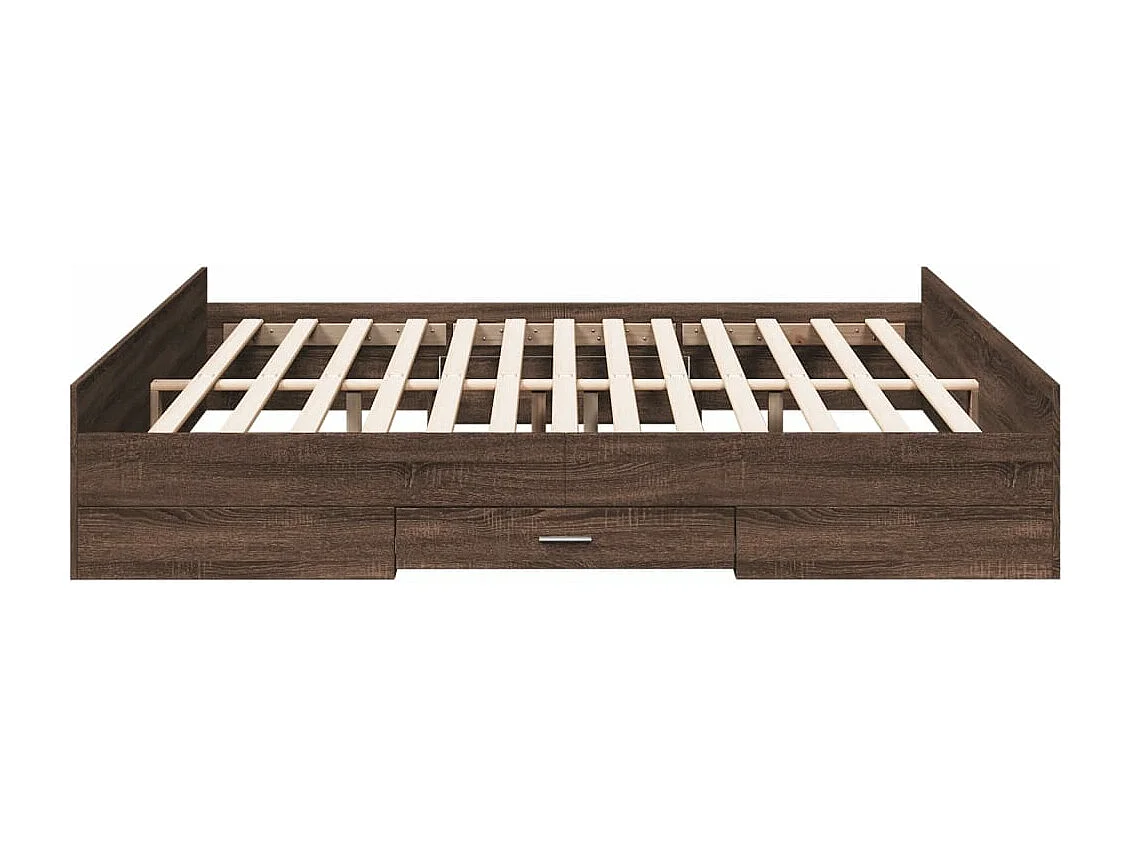 Estrutura cama c/ gavetas derivados madeira carvalho castanho