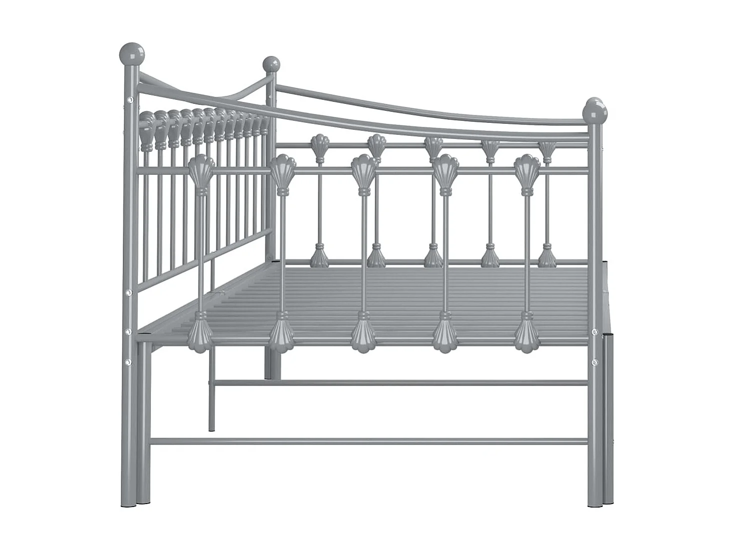 Cadre de canapé-lit extensible Gris Métal 90x200 cm