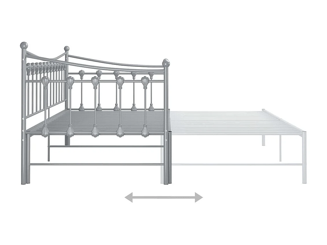 Estrutura sofá-cama de puxar 90x200 cm metal cinzento
