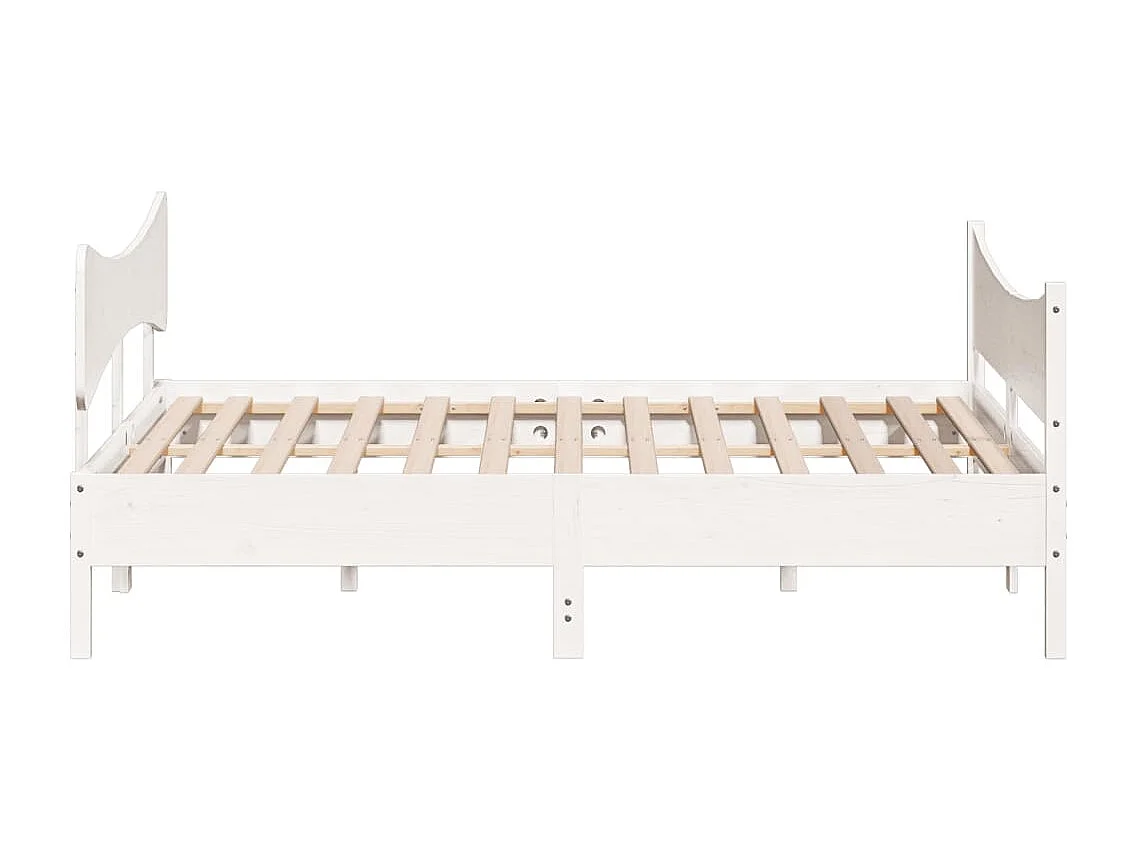 Cadre de lit et tête de lit blanc 180x200 cm bois de pin massif
