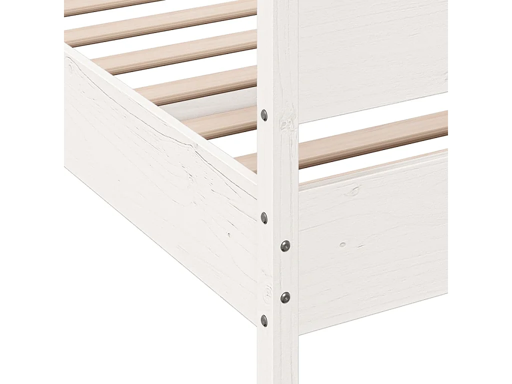 Estructura cama cabecero madera maciza pino blanco 180x200 cm