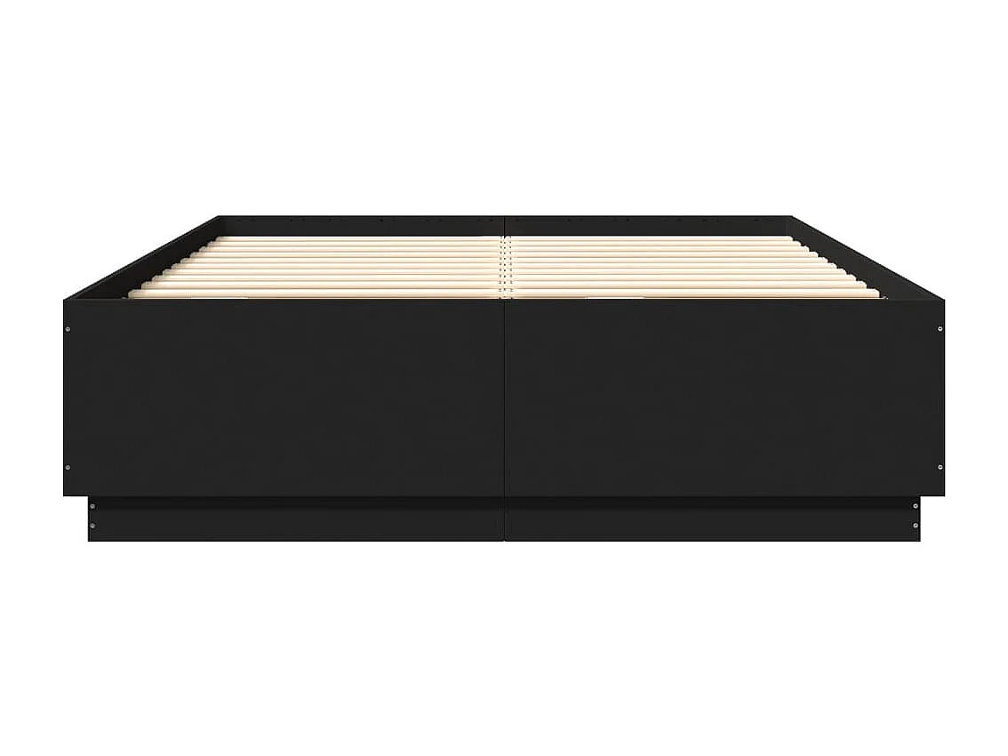 Estructura de cama madera de ingeniería negra 120x200 cm
