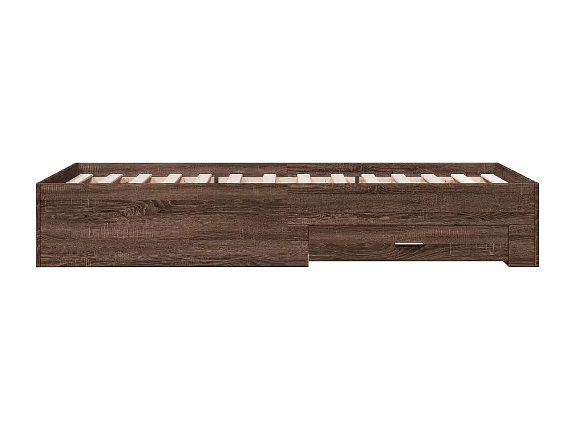 Estrutura cama c/ gavetas derivados madeira carvalho castanho