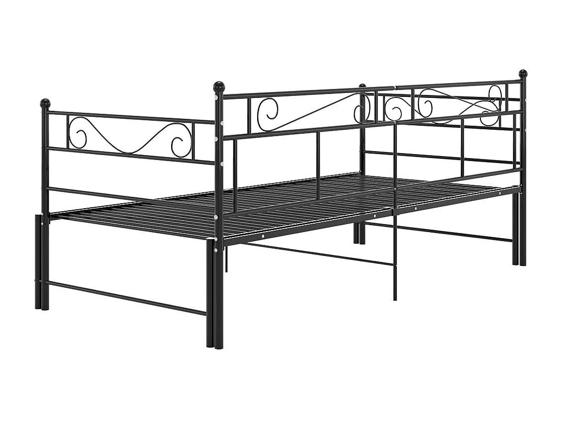 Estrutura sofá-cama de puxar 90x200 cm metal preto