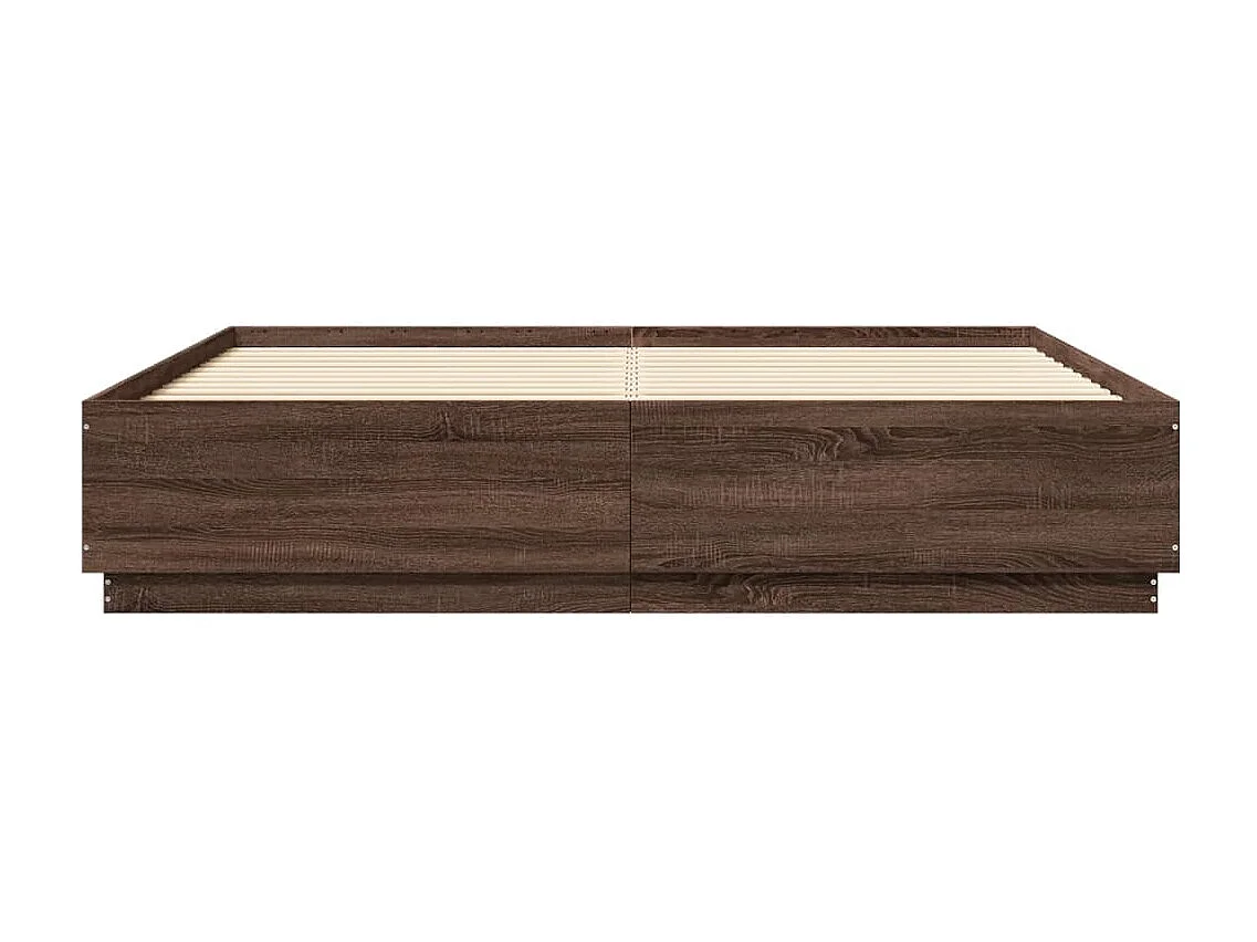 Cadre de lit chêne marron 200x200 cm bois d'ingénierie