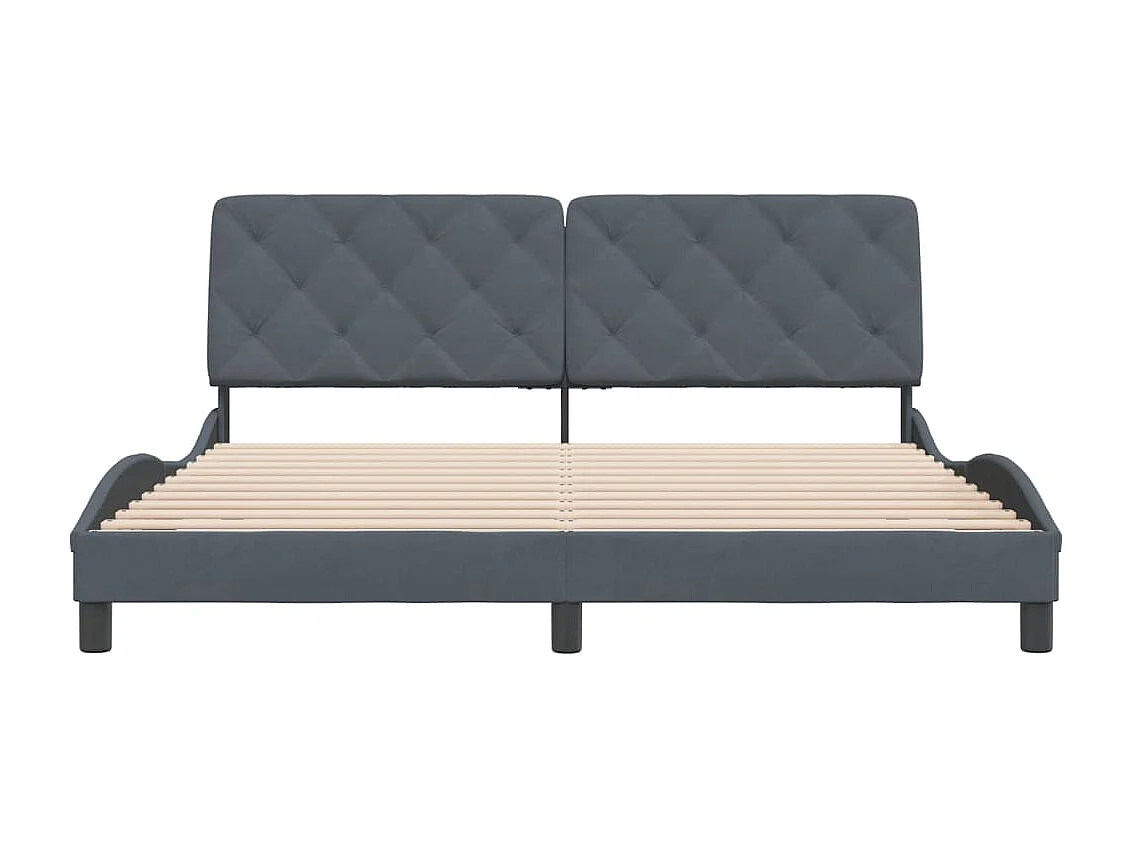 Estructura cama con cabecero terciopelo gris oscuro 180x200 cm