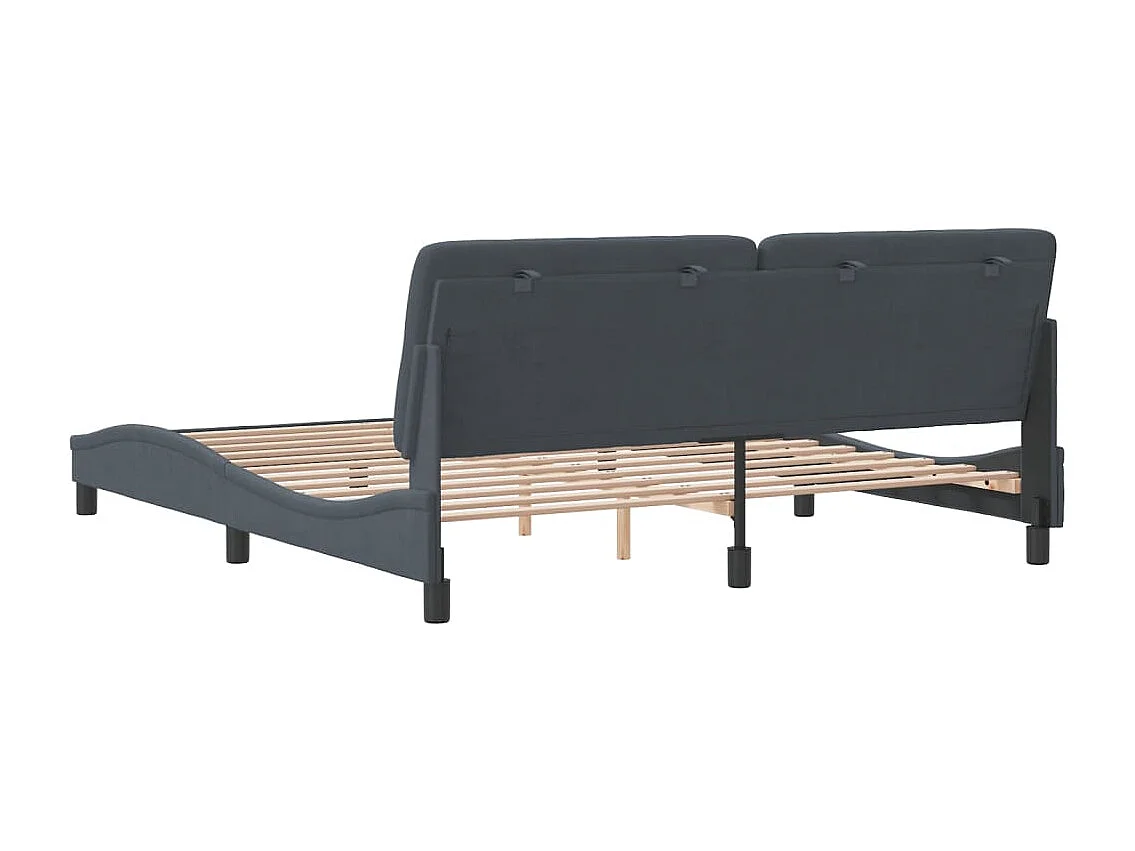 Estructura cama con cabecero terciopelo gris oscuro 180x200 cm