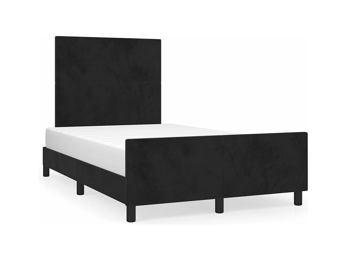Cadre de lit avec tête de lit noir 120x190 cm velours