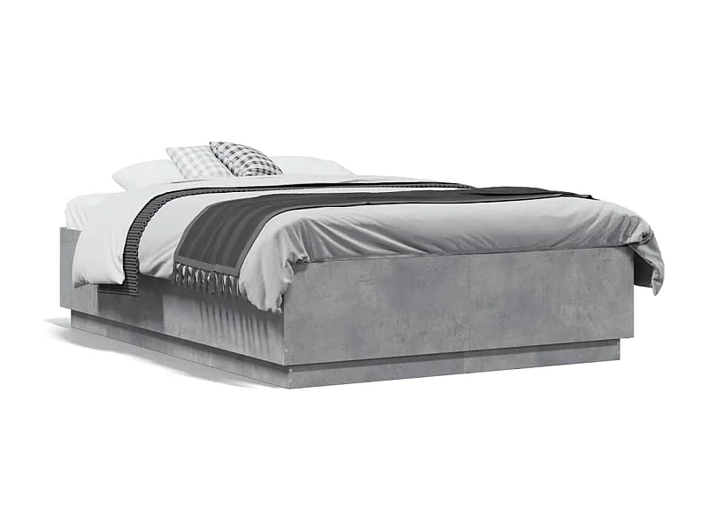 Estrutura de cama 135x190 cm derivados de madeira cinza cimento