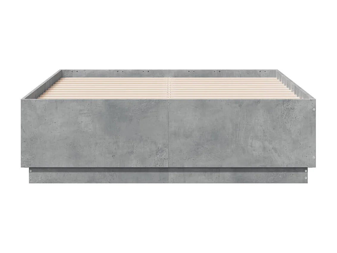 Estructura de cama madera de ingeniería gris hormigón 135x190cm