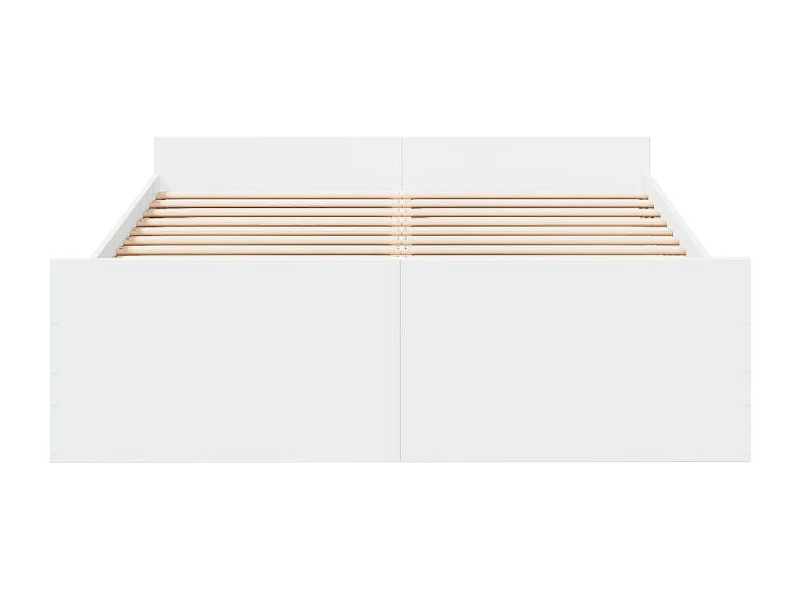 Cadre de lit avec tiroirs blanc 135x190 cm bois d'ingénierie