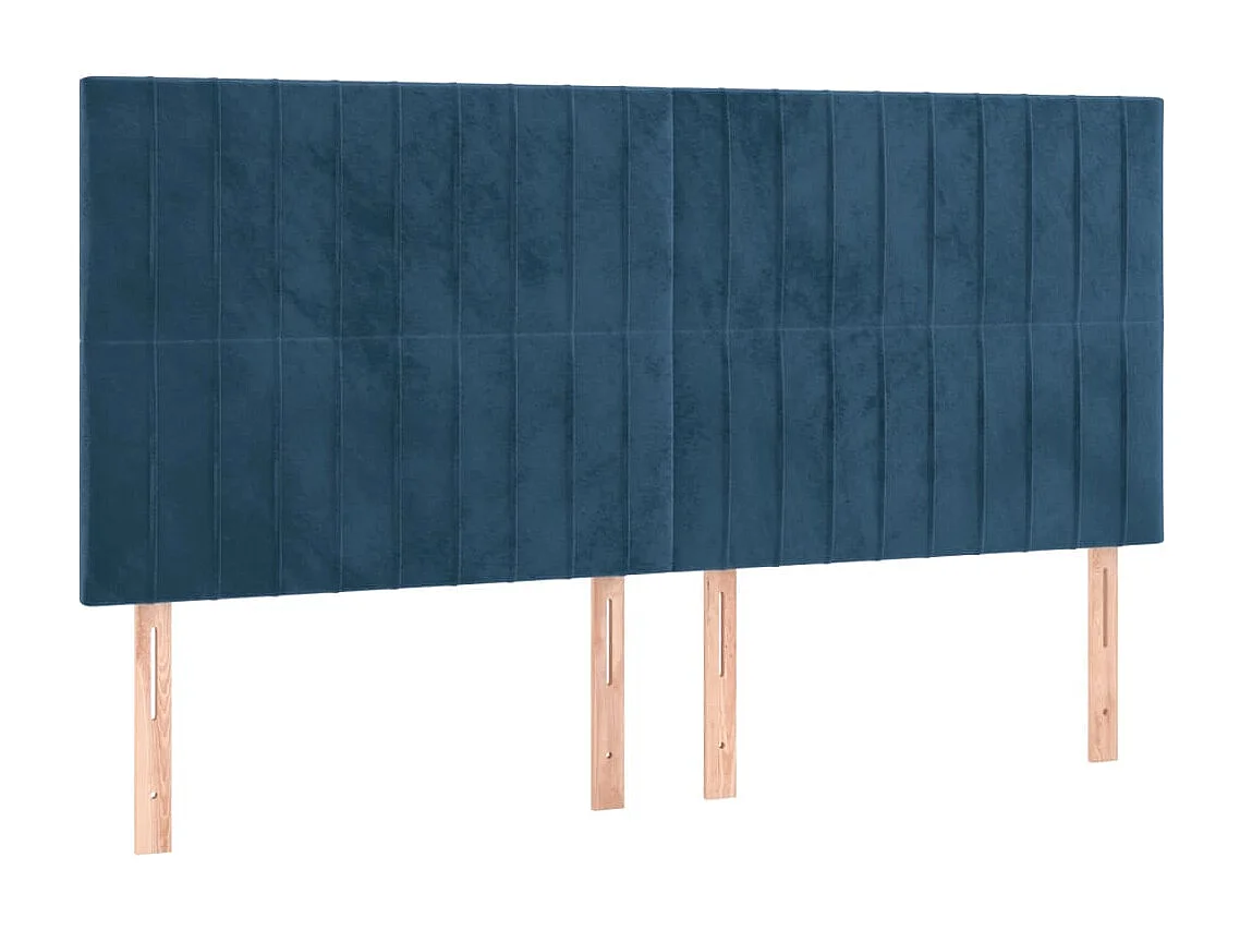 Cadre de lit avec tête de lit Bleu foncé 180x200 cm Velours