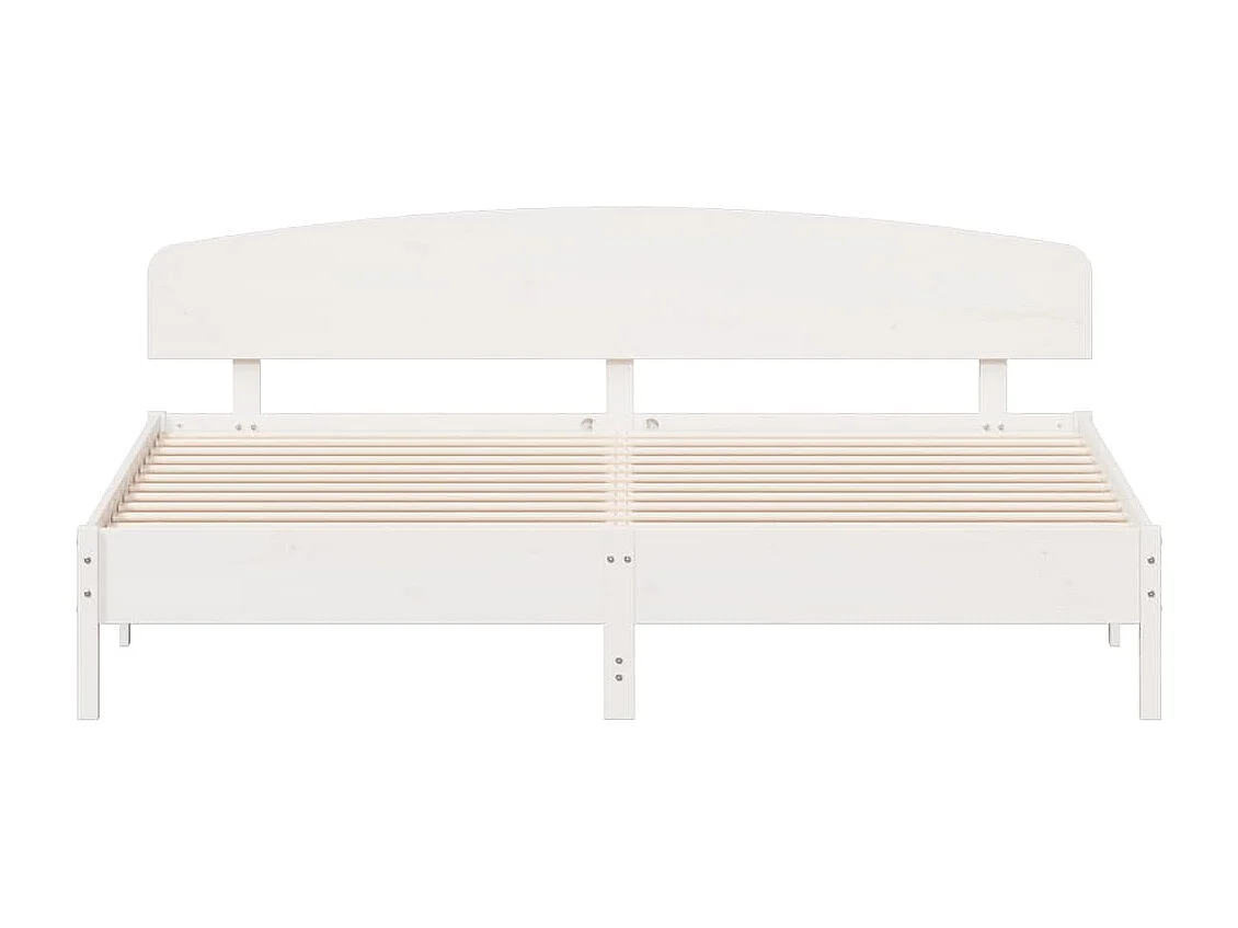 Estructura cama cabecero madera maciza pino blanco 180x200 cm